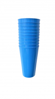 Стакан пластиковый многоразовый (прочный, крепкий, с толстыми стенками) 700мл 15см 43г голубой