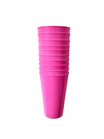 Стакан пластиковый многоразовый (прочный, крепкий, с толстыми стенками) 700мл 15см 43г розовый